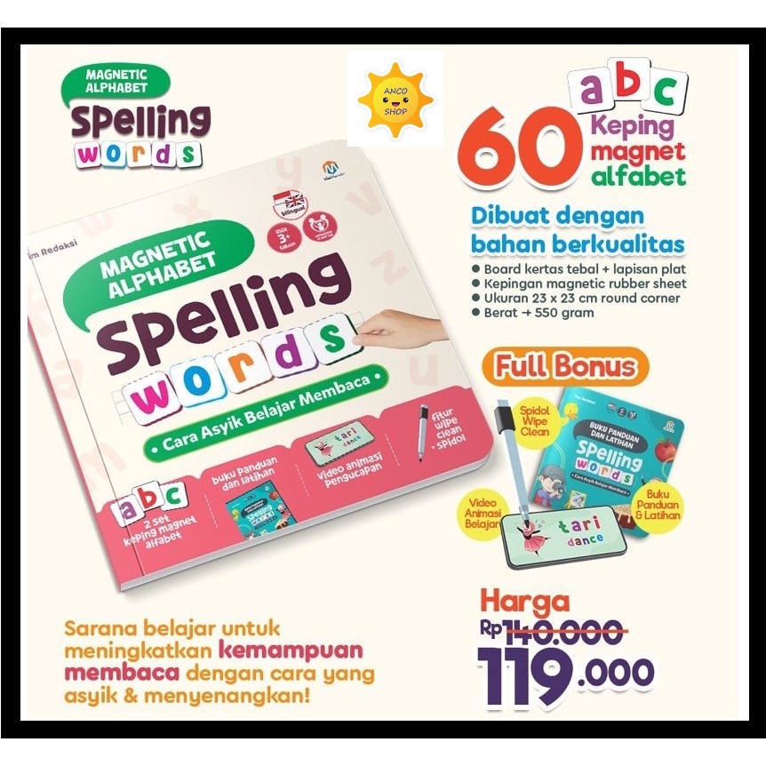 Jual Magnetic Alphabet Spelling Words Book Buku Ziyad Paud | Shopee ...