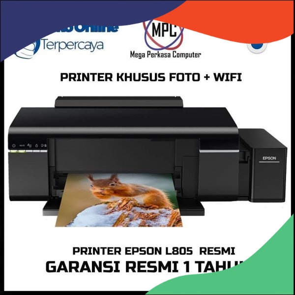 Jual Printer Epson L805 Wi-Fi Photo Ink Tank Printer 6 Tinta Resmi ...