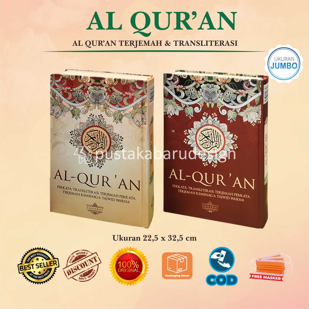 Jual Al Quran Jumbo Quran Besar A3 Terjemah Per Kata Tajwid Warna ...