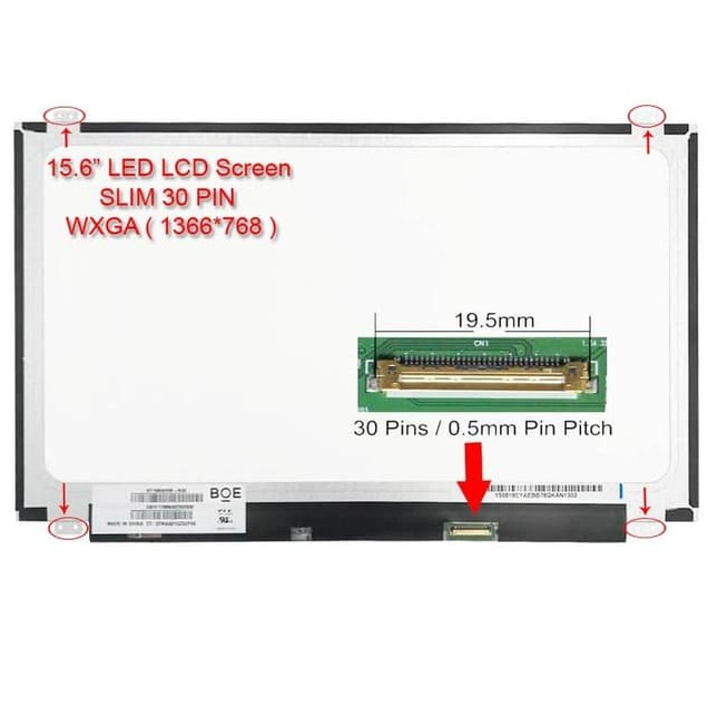 Schermo LCD Notebook 15.6" Full-HD IPS - N156HCA-EAB Rev.C6 - Sottile (Slim) 30 Pin - Marca LG Philips