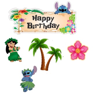 11pcs Lilo And St it ch Cake Topper - Hawaiian Indonesia