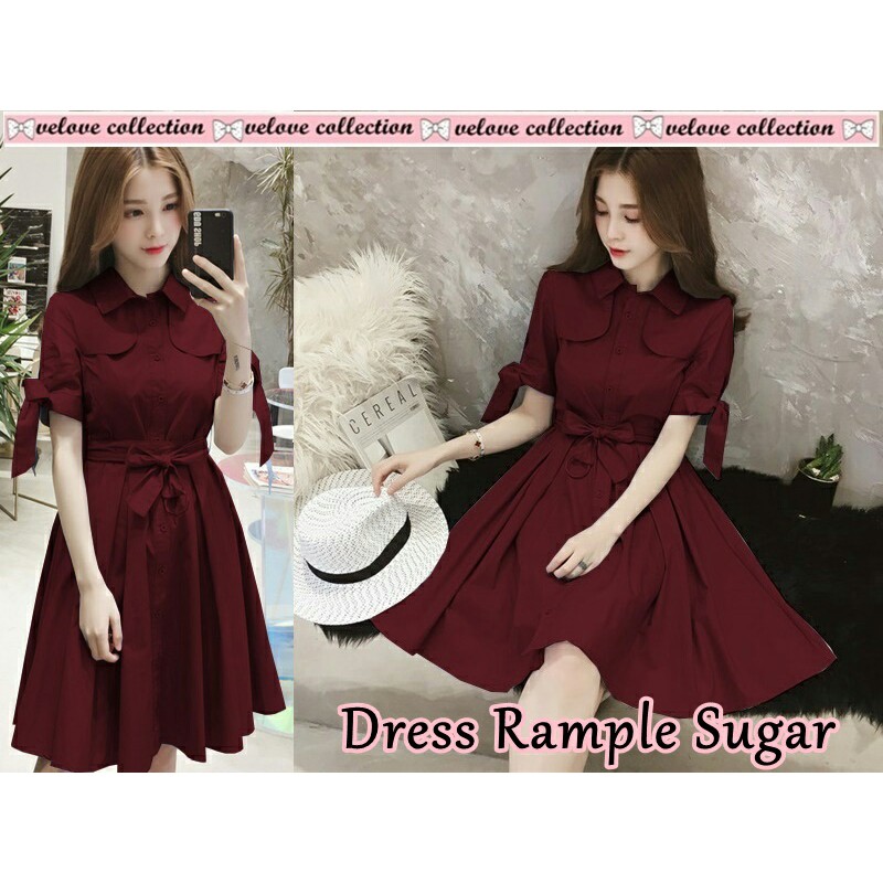 Jual 023 DRESS RAMPLE SUGAR 2 BAJU DRESS WANITA DEWASA MURAH MODIS