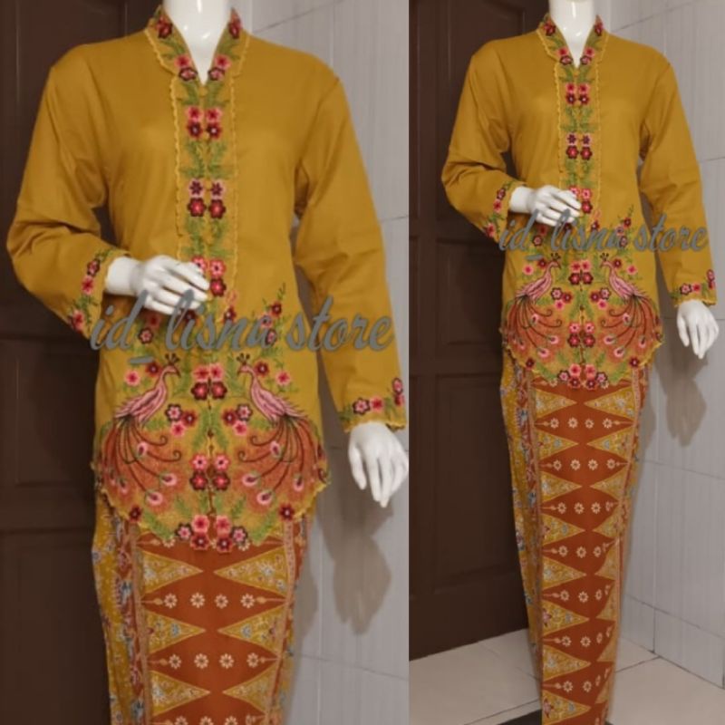 Jual Kebaya Encim Bordir Motip Burung Merak Shopee Indonesia