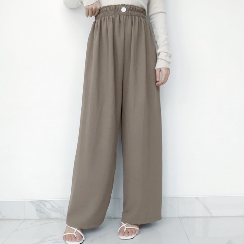 Jual Button Crepe Pants Dobby Pants Celana Kulot Wanita Shopee Indonesia