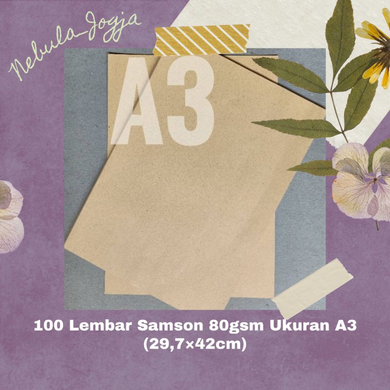 Jual 100 Lembar Kertas Samson Coklat 80gsm Ukuran A3 Kertas Packing ...