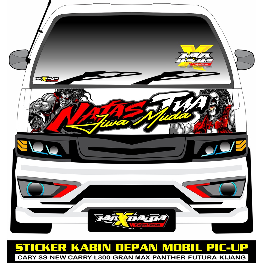 Jual Sticker kabin Depan Mobil PIckup Grandmax / Sticker kabin depan ...