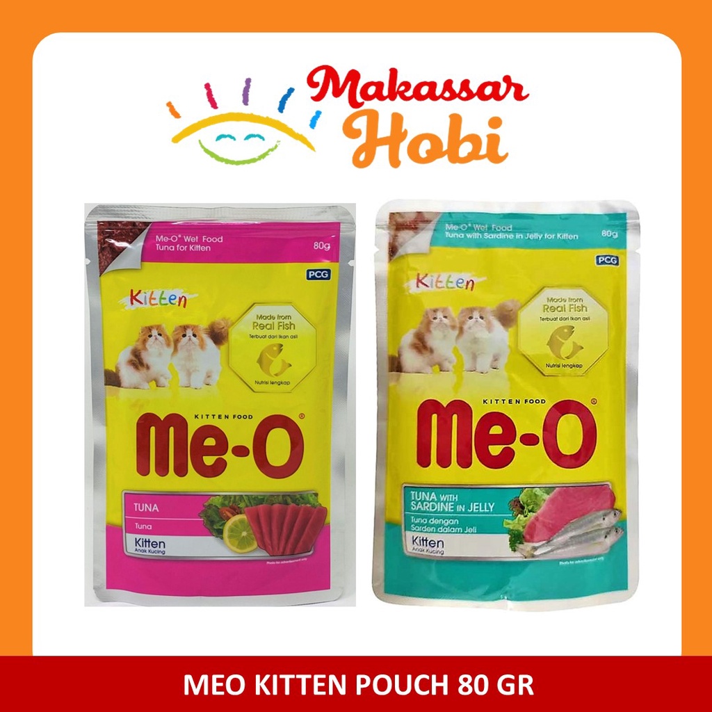 Jual Meo Kitten Pouch 80gr Me O Wet Food 80 gram Makanan Anak Kucing Basah Junior Tuna atau Tuna with Sardine in Jelly Shopee Indonesia