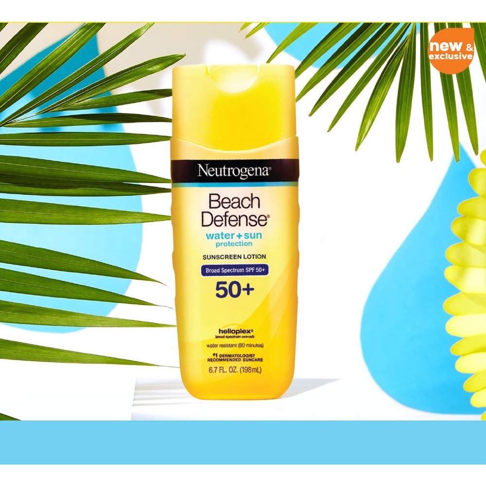 Jual Neutrogena Beach Defense Sunscreen Lotion SPF50 198ml | Shopee ...
