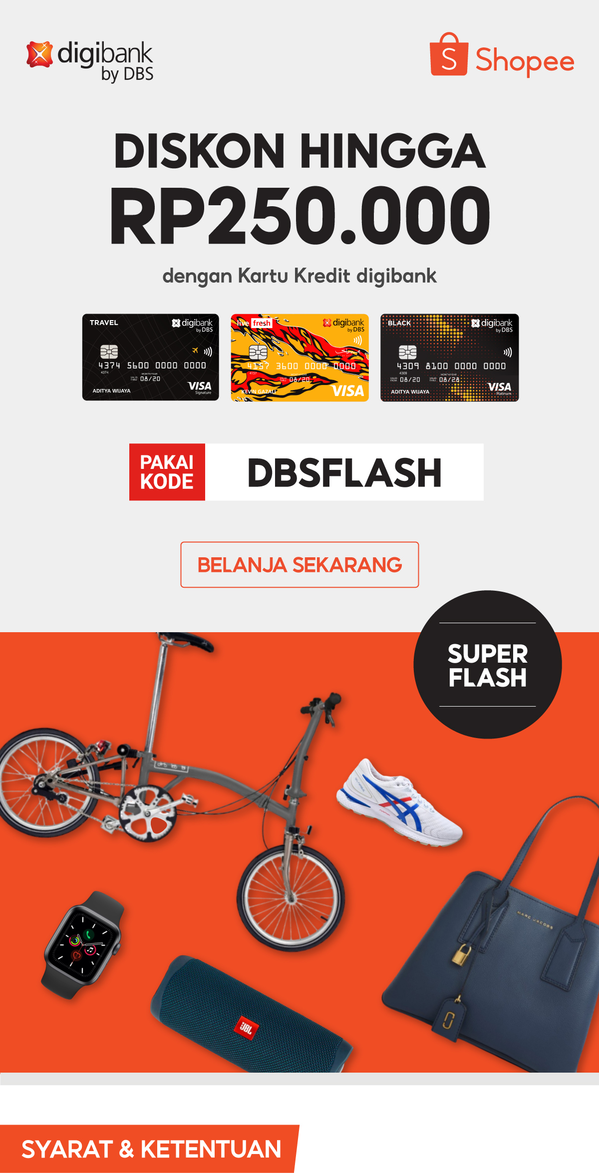 Promo Kartu Kredit digibank by DBS di Shopee | Diskon hingga 250RB