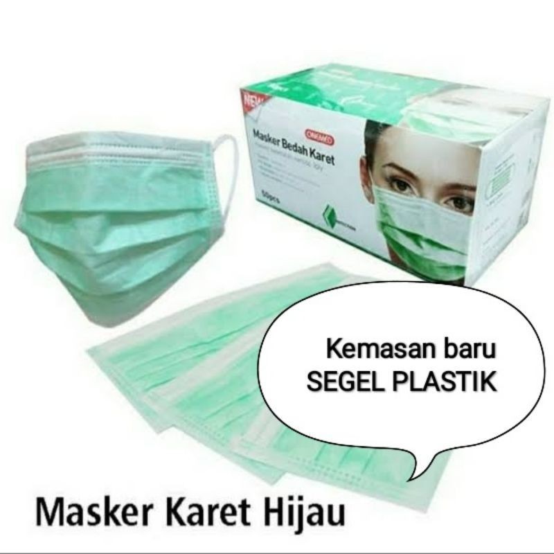 Jual Masker Bedah Karet ONEMED Model Earloop 1 Box Isi 50pcs | Shopee ...