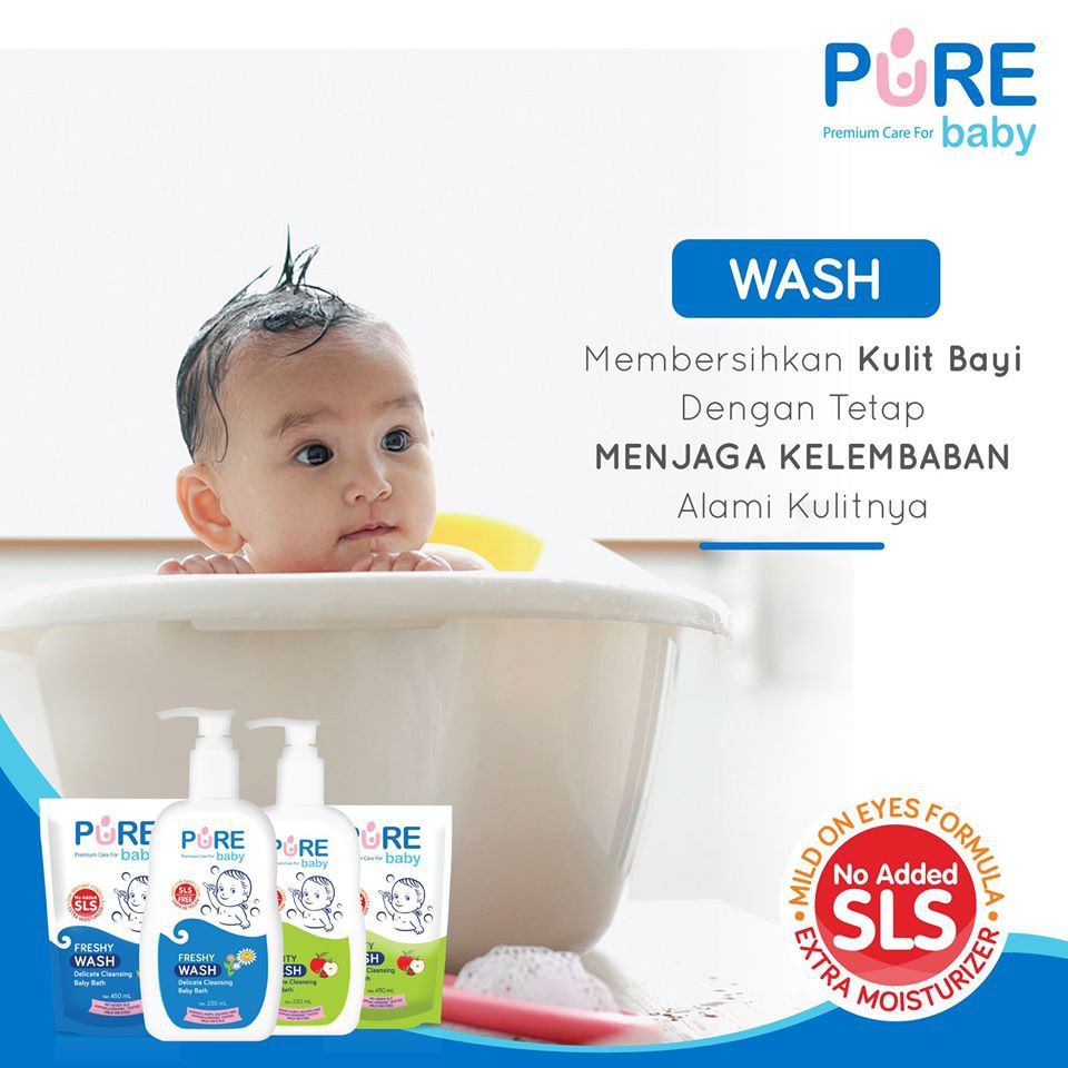 Jual Pure Baby Wash 450 Ml (REFILL) / Sabun & Shampoo 2in1 Untuk Kulit ...