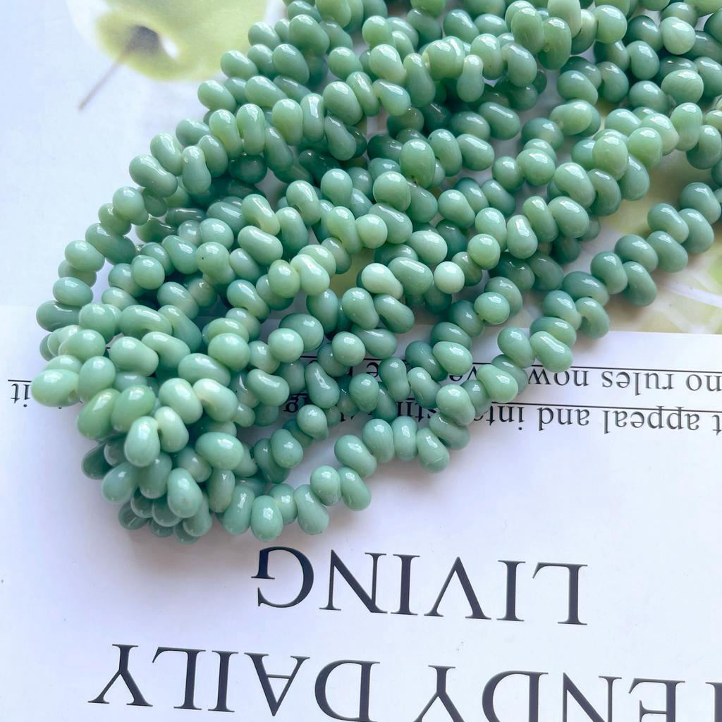 Jual 1 untai Renteng Genuine Glass Beads Manik Kaca Asli TETES PEANUT