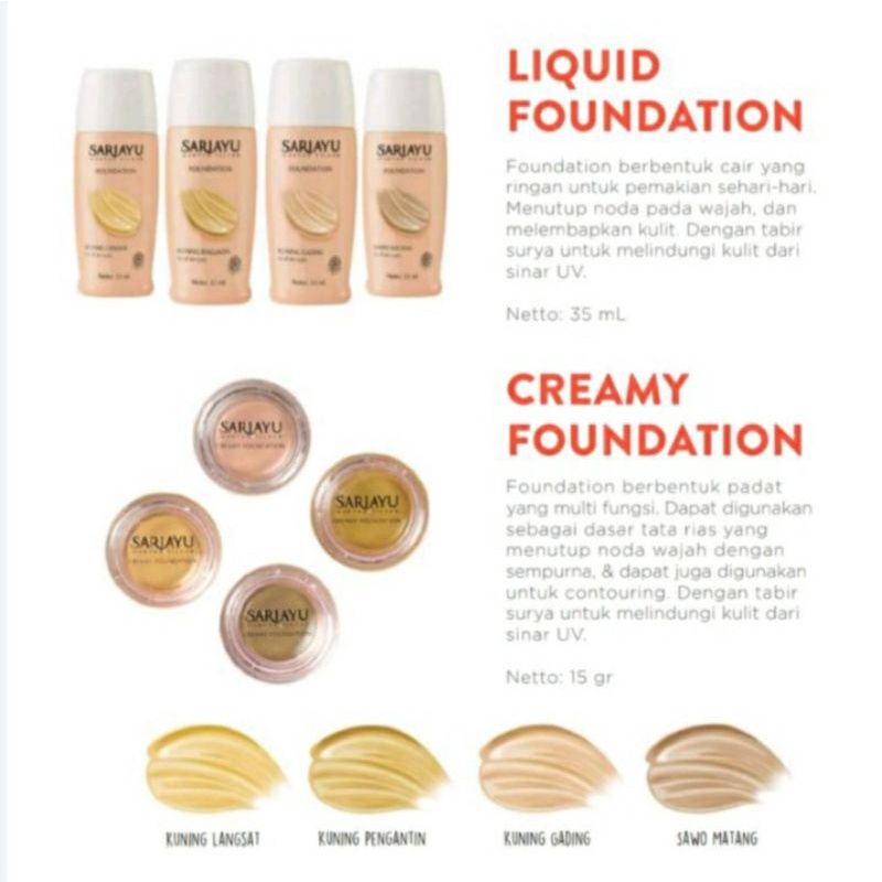 Jual [terlaris]sariayu Liquid Creamy Foundation Alas Bedak Dempul