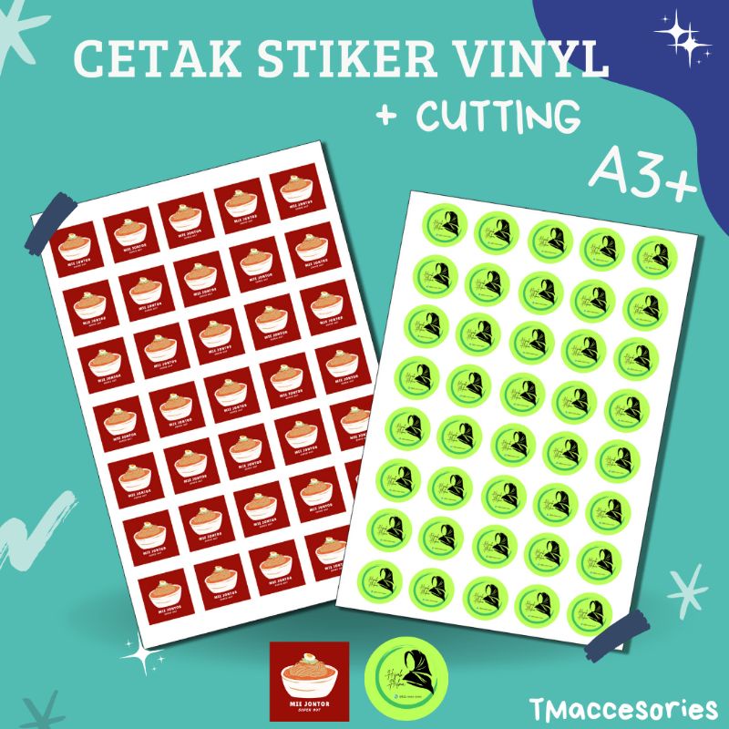 Jual A Cetak Logo Jualan Stiker Vinyl Bulat Kotak Sticker Murah Kemasan Usaha Makanan Glossy