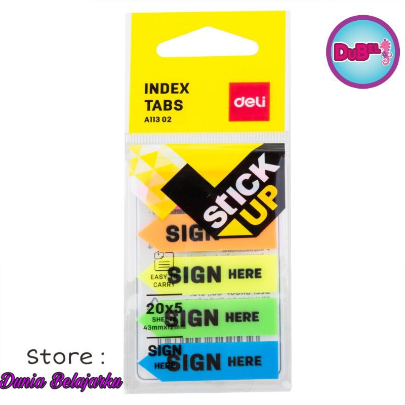 Jual Sticky Notes Deli A Memo Indeks Tabs Sign Here Deli A