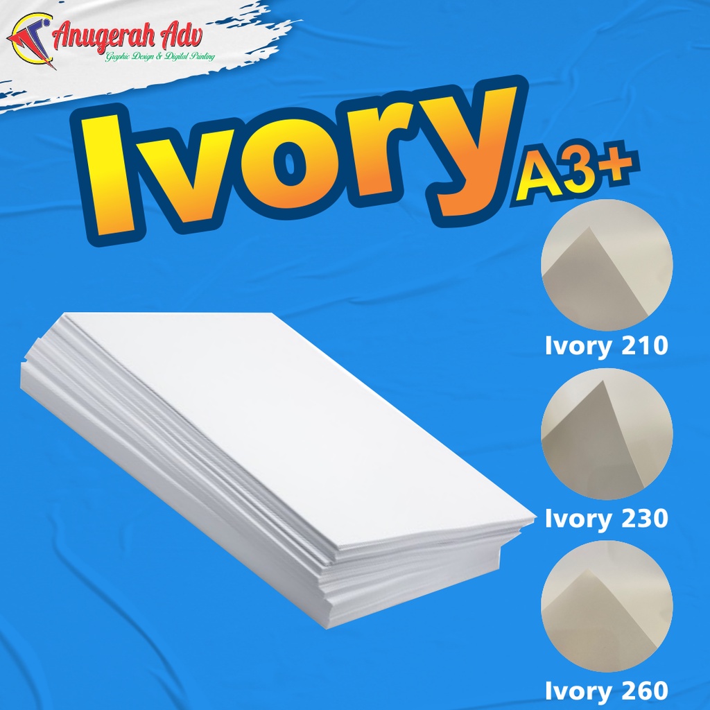 Jual KERTAS IVORY 210gr A3+ | ART KARTON 210gr A3+ (31X47cm) | Shopee ...