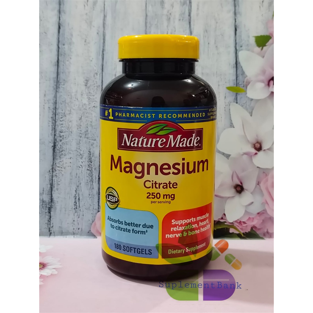 Jual Nature Made Magnesium Citrate 250 mg 180 softgels ( SEGEL TERBUKA