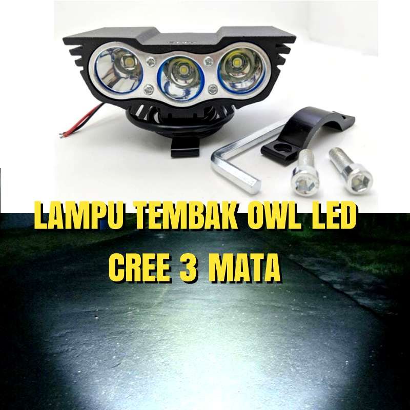 Jual Lampu Tembak Lampu Sorot Led Cree 3 Mata Owl Ultrafire Super Terang 3 Mode Trabas Trail 