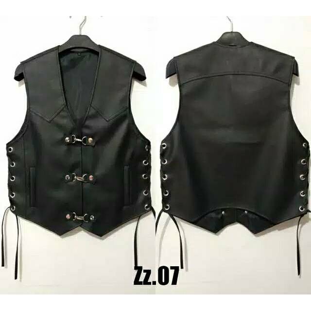 Jual PREMIUM Rompi Kulit Bikers Hitam Elegant Shopee Indonesia