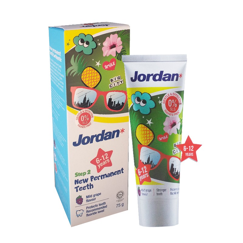 Jual Jordan Toothpaste Step 2 New Permanent Teeth Mild Grape 75g