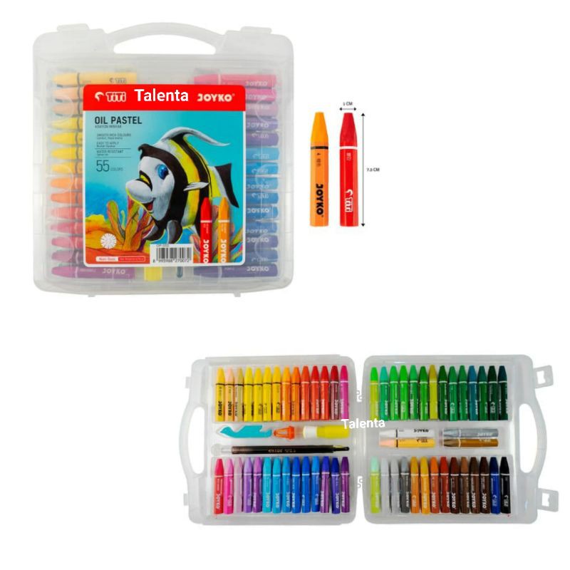 Jual Krayon Crayon Oil Pastel JOYKO 55 Warna Shopee Indonesia