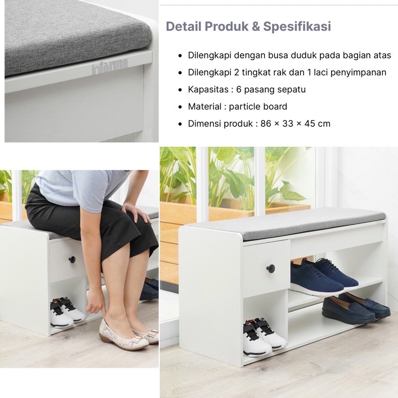 Jual INFORMA Lemari Kabinet Rak Sepatu 3 Tingkat atau 4 Tingkat Slim ...