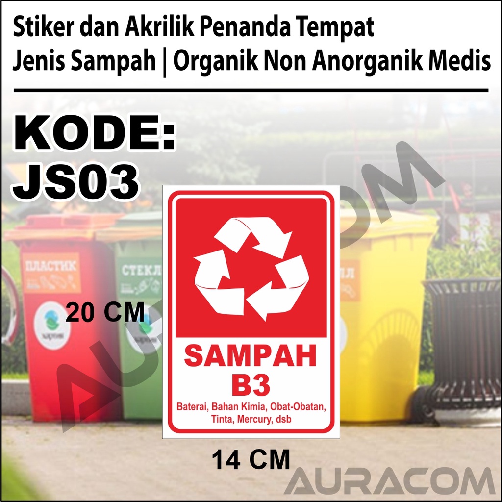 Jual Stiker Dan Akrilik Penanda Tempat Jenis Sampah | Organik Non ...