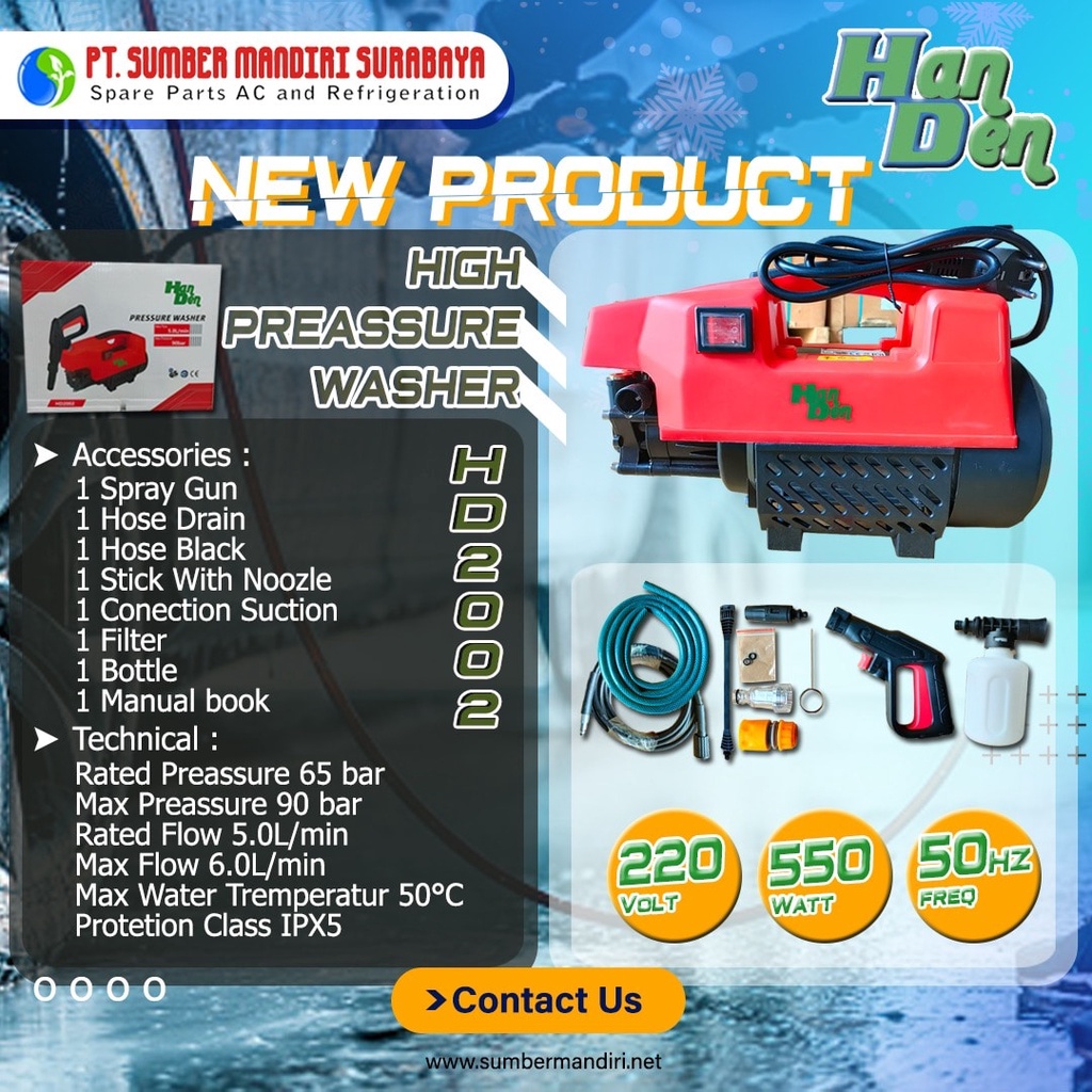 Jual Jet Cleaner / High Pressure Washer HANDEN 2002 Steam cuci motor ...