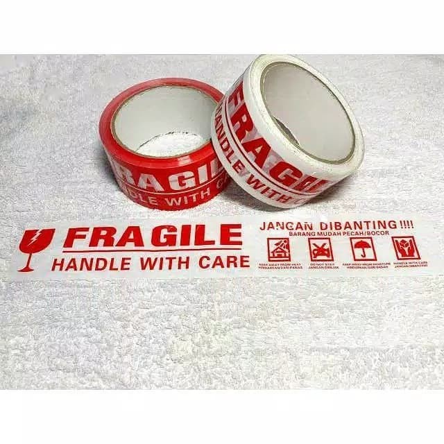 Jual LAKBAN OPP ABG 2 INCHI FRAGILE MERAH / PUTIH | Shopee Indonesia