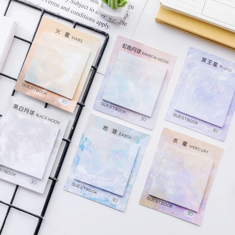 Jual STICKY NOTES Galaxy Universe Planet Earth Moon | Shopee Indonesia