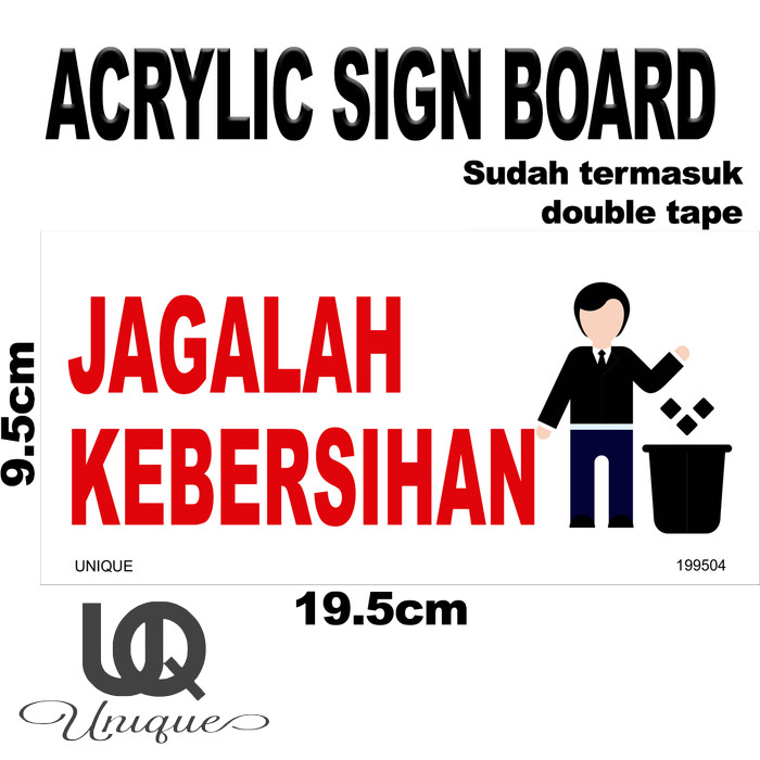 Jual Label Akrilik Jagalah Kebersihan Sign Board Acrylic Shopee