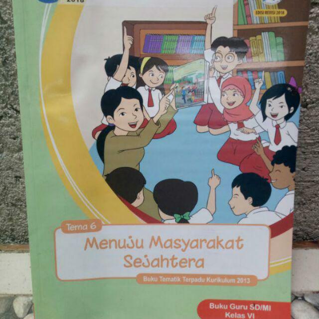 Jual Harga satuan buku guru tematik k13 Dikbud kelas 6 tema 1,2,3,4,5,6 ...