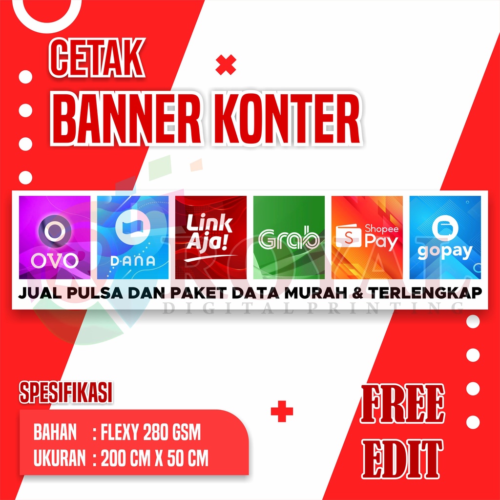 Jual Banner Spanduk Konter Murah/ Banner Konter / Renda Konter Lanskap ...