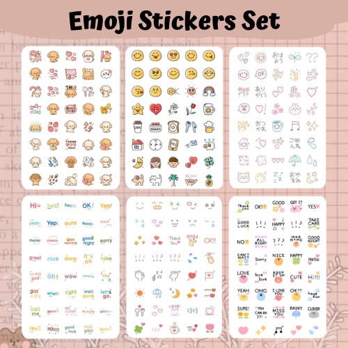 Jual [part 1] Stickers Emoji Stiker Aesthetic Emoji Stiker Lucu