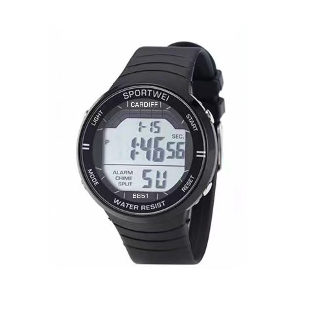 Jual CARDIFF LCD C 6851 Jam Tangan Sport Water Resist Shopee Indonesia