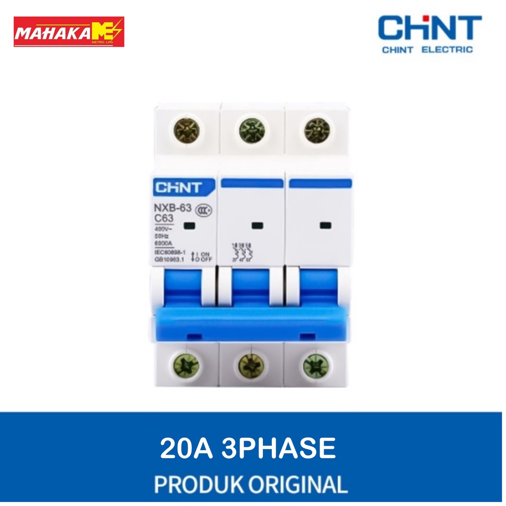 Jual Mcb 20 Ampere 20A 3 Phase Chint Shopee Indonesia 