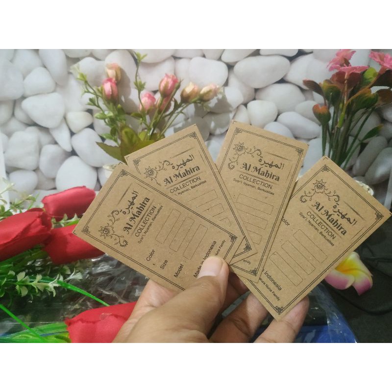 Jual hangtag label baju custom craft coklat / handtag label baju / hand ...