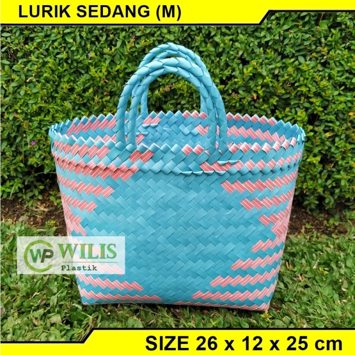 Jual Tas Anyam Plastik Lurik Sedang M Untuk Hampers Parcel Bingkisan Tas Anyaman Plastik 7964