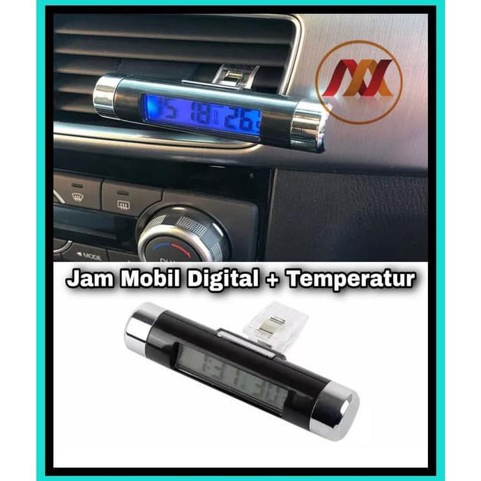 Jual READY jam digital led lcd termometer temperatur tempel mobil ...