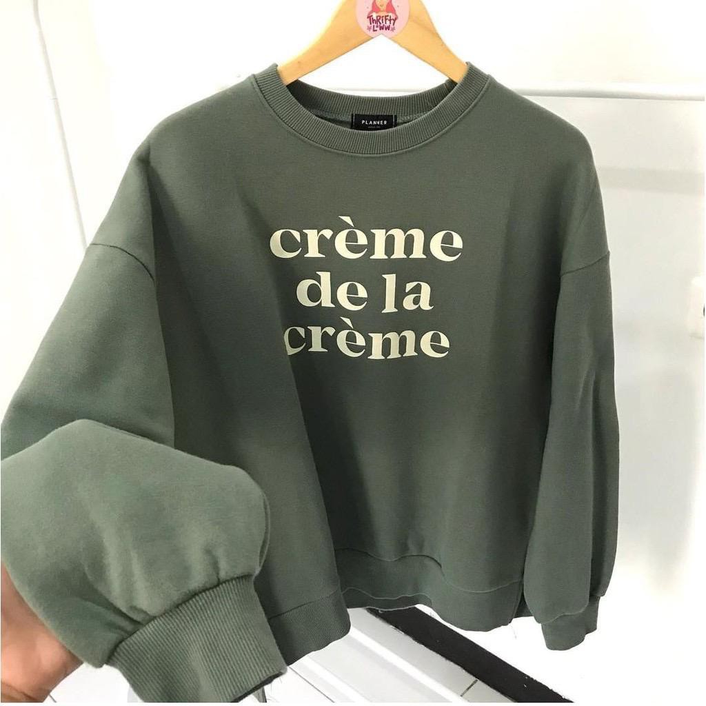 Jual CREME DE LA CREME Sweater Crewneck Unisex Bahan Fleece Shopee