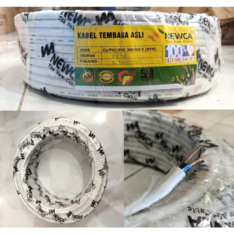 Jual Kabel Listrik Serabut Newca Suprera Nymhy Nyyhy 2x1 5 2x1 5mm 50y