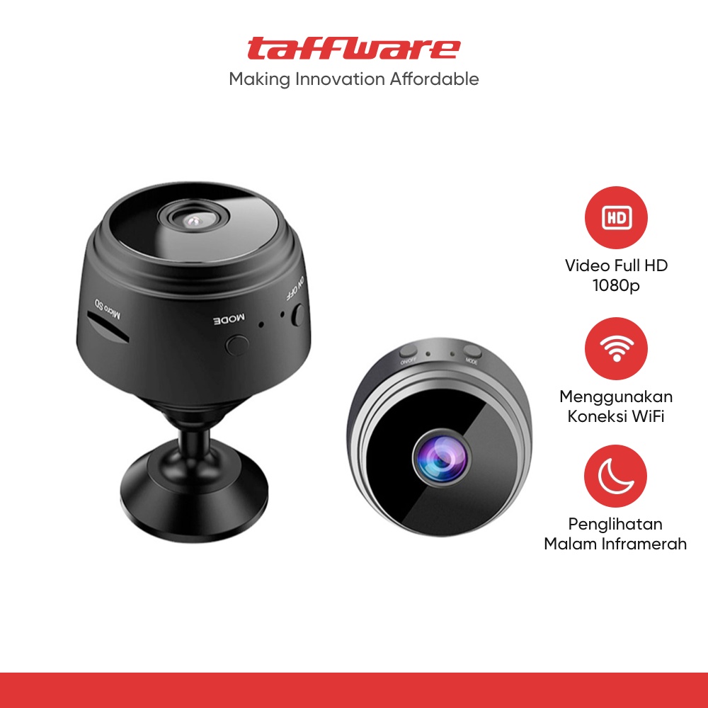 Jual Taffware Mini WiFi IP Camera CCTV Wide Angle Nightvision 1080P ...