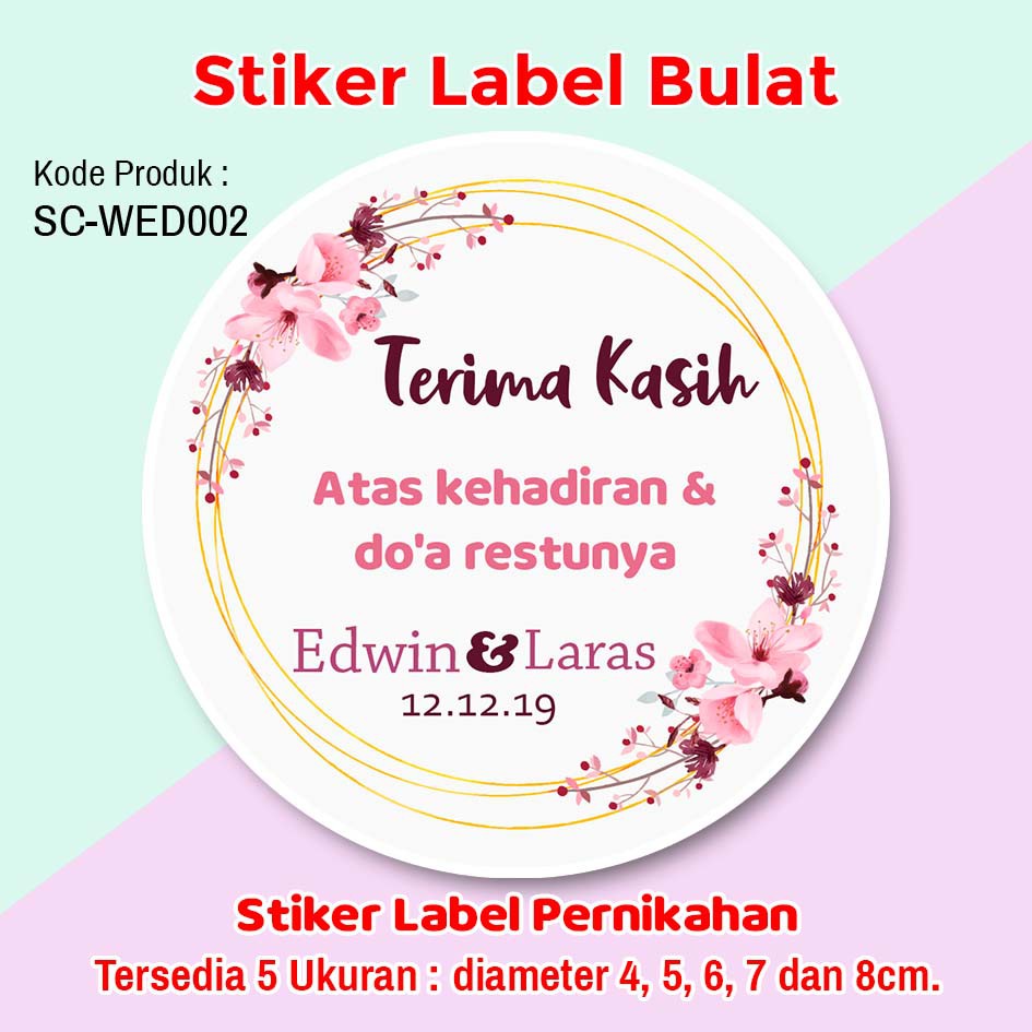 Jual Stiker Label Pernikahan Wedding Sticker Tumpeng Mini Souvenir