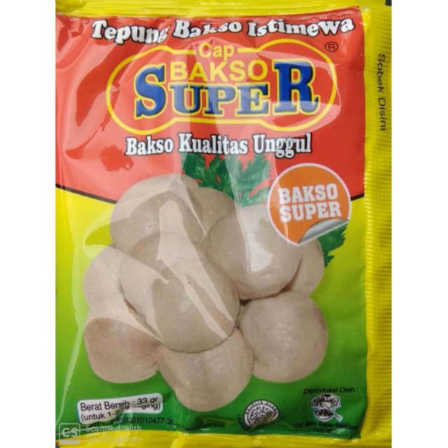 Jual Tepung Pengenyal Bakso 33 Gr Cap Bakso Super Halal Murah Grosir