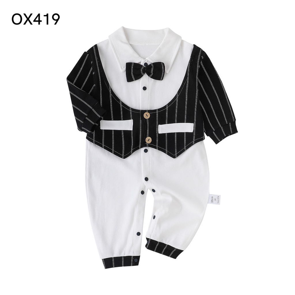 Jual MINIBOO Single Romper Kode OX 0 12Bulan Bodysuit Jumper Panjang