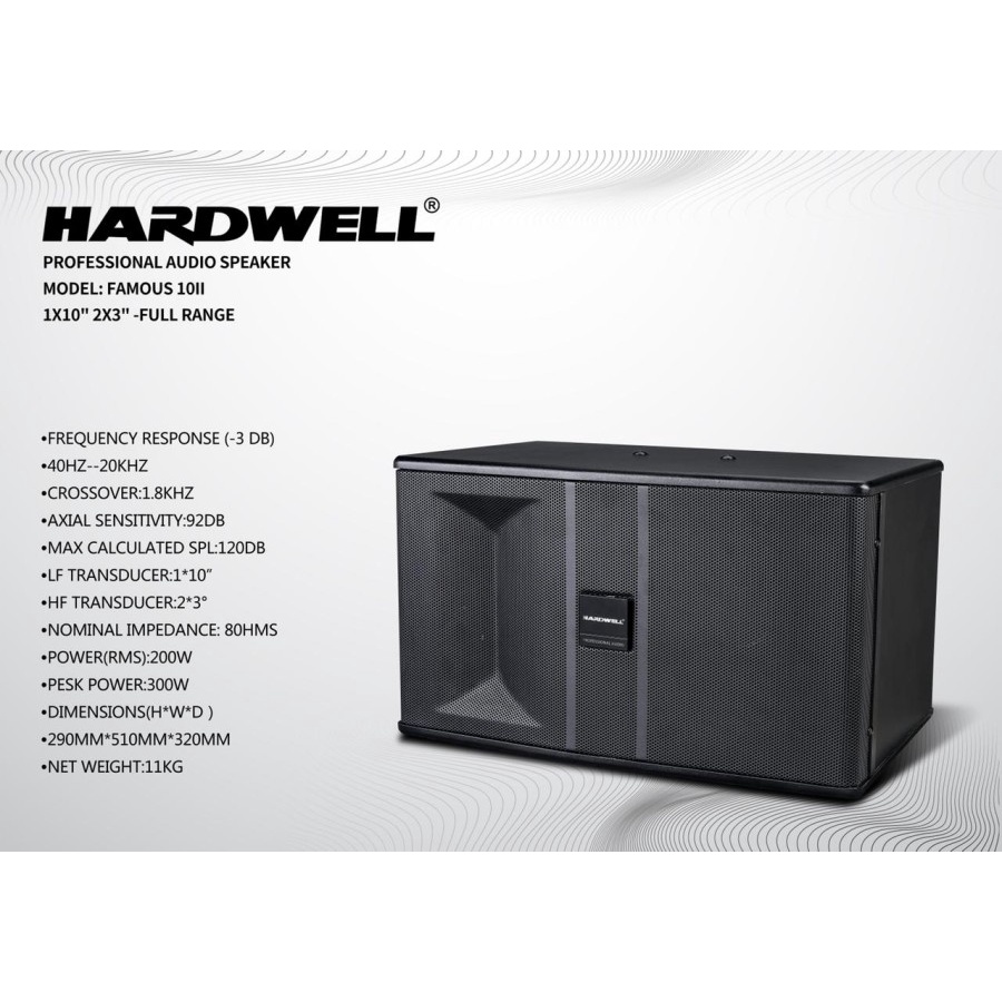 Jual Speaker Wall Dinding Karaoke Pasif HARDWELL Famous 10 Inch Like
