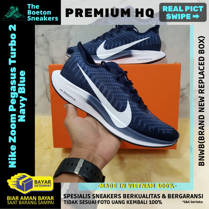 Jual SEPATU NIKE ZOOM PEGASUS TURBO 2 NAVY BLUE RUNNING Premium Original Shopee Indonesia