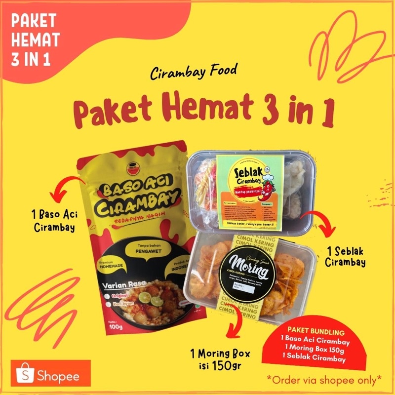 Jual Paket 3 In 1 Baso Aci Cirambay Seblak Moring Box Shopee