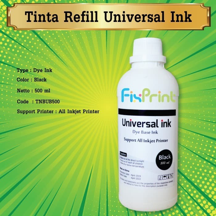 Jual Tinta Universal Ink 500ml Refill Printer HP 1112 2132 1050 2050