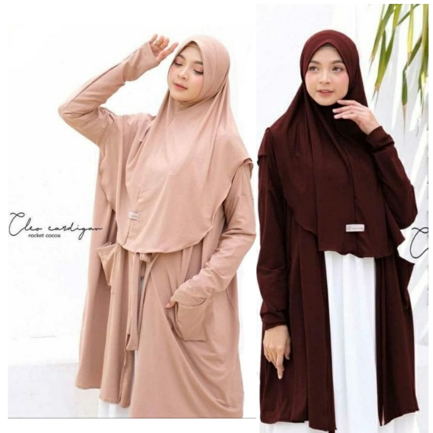 Jual Hijab Cardigan 2in1 pake Pet/pad busa-Kerudung Menyatu Dengan